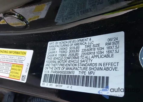 2025 Honda Cr-V Hybrid Sport from USA, damaged, VIN 7FARS6H56SE008410